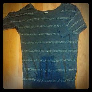 Express shirt size medium. Open shoulder